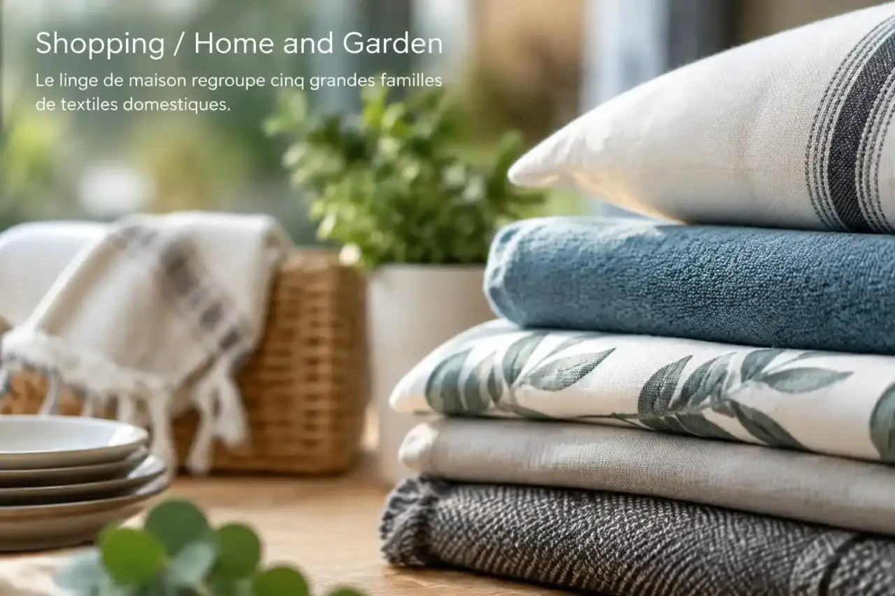 Le linge de maison regroupe cinq grandes familles de textiles domestiques