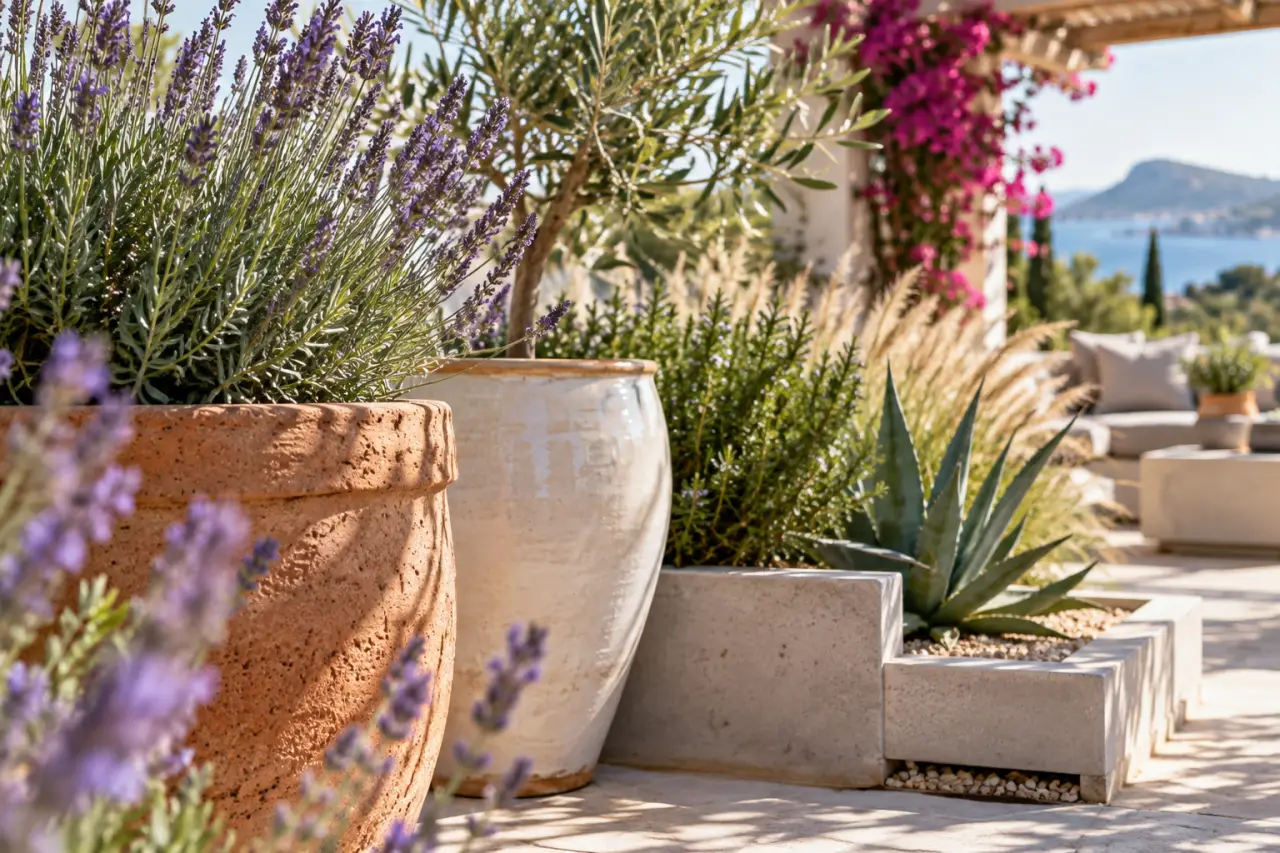Terrasse plein soleil : des plantes résistantes, à condition de choisir le bon pot