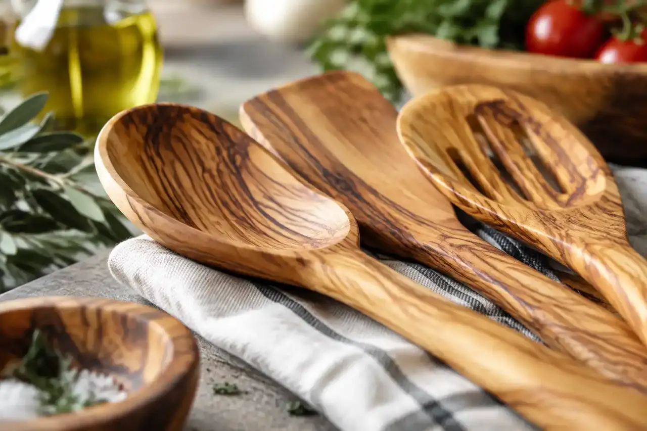 Ustensiles de cuisine en bois d'olivier : ce qu'ils font mieux que le plastique, et ce qu'il faut savoir avant d'acheter