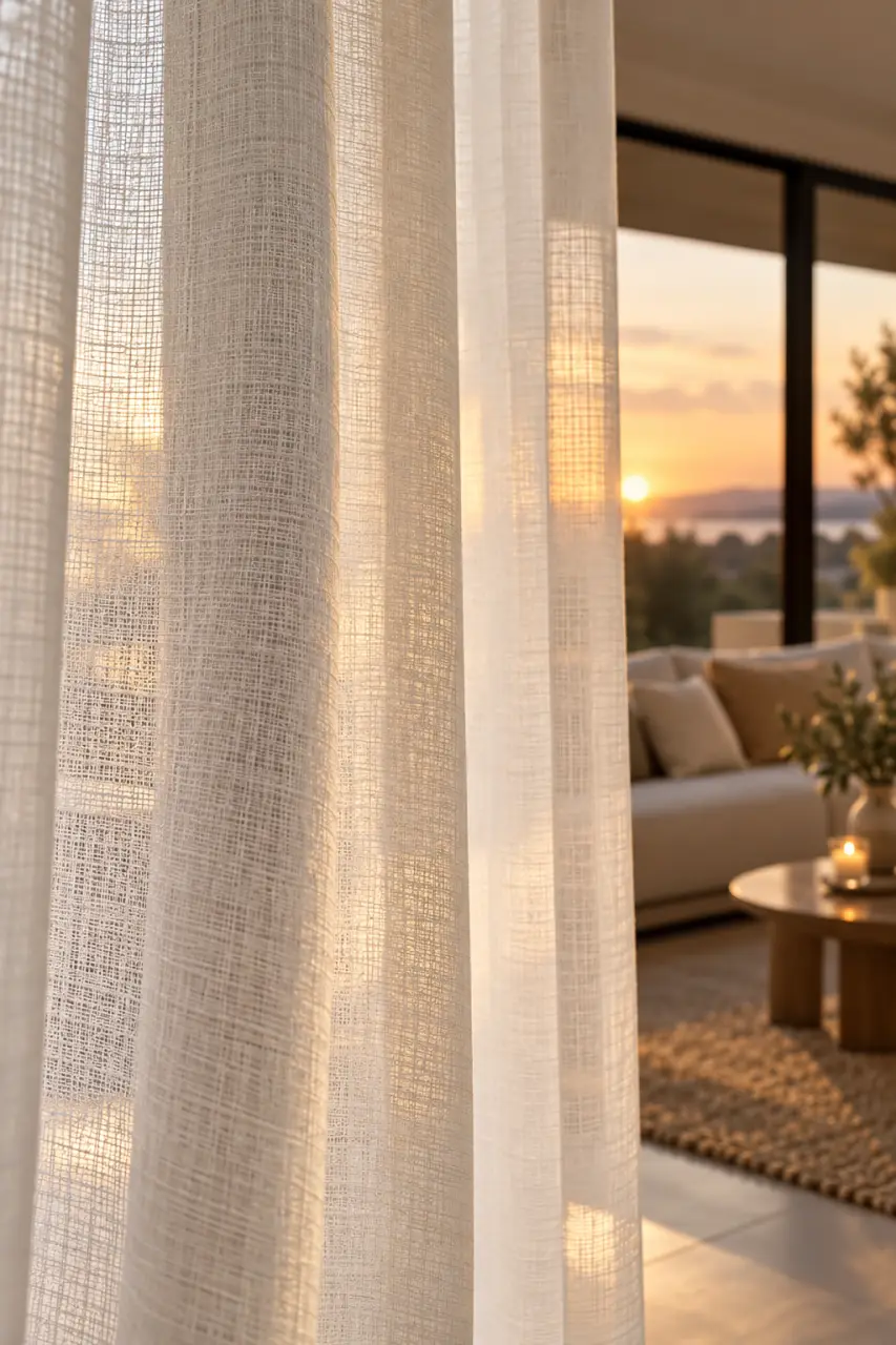 Linge de maison : un rideau qui filtre le jour et protège des regards le soir